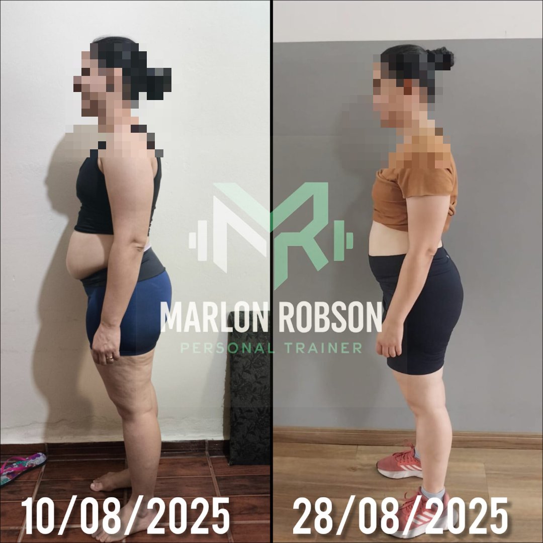 Antes e depois de aluna