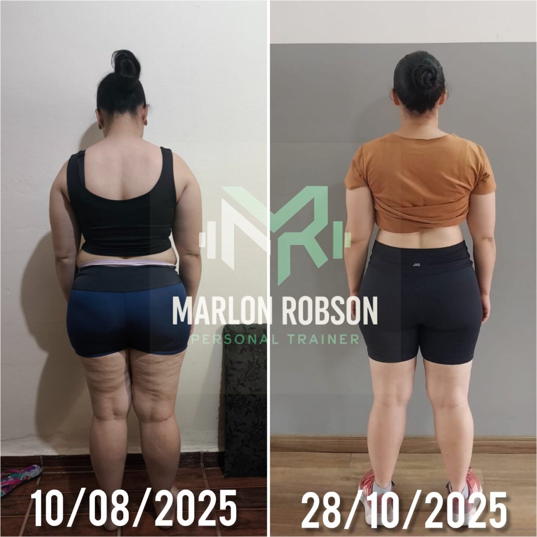 Antes e depois de aluna